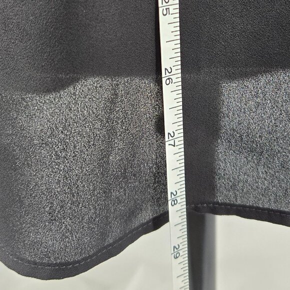 810-5 Torrid Black Chiffon Harper ¾ sleeve hi-low Tunic Blouse Size 1 14/16 - Picture 3 of 12